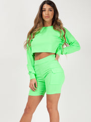 Crop Top & Pocket Shorts Coord