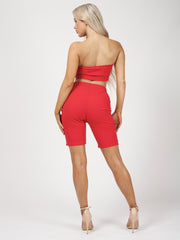 Bandeau Crop Top & Cycling Shorts Co-ord