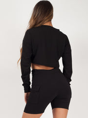 Crop Top & Pocket Shorts Coord