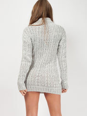 Kady & Olivia Roll Neck Cable Knit Jumper Dress