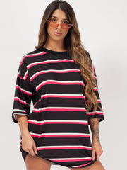 Striped Oversized Boyfriend Tunic T-Shirt