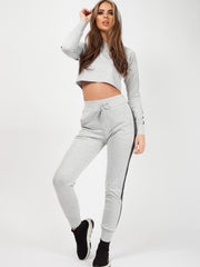Side Stripe Cropped Loungewear Set