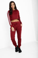 Side Stripe Cropped Loungewear Set