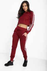 Side Stripe Cropped Loungewear Set