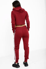 Side Stripe Cropped Loungewear Set