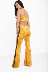 Side Stripe Crushed Velvet Lounge Set