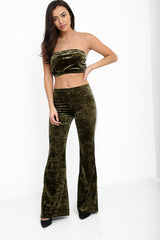 Side Stripe Crushed Velvet Lounge Set