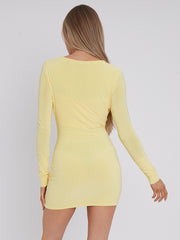 Draped Cowl Neck Slinky Dress