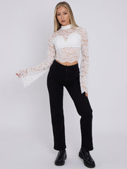 Padded Bust Lace Detail Crop Top