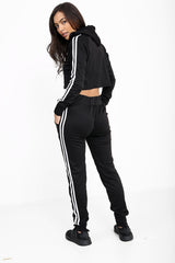 Side Stripe Cropped Loungewear Set