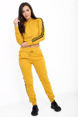 Side Stripe Cropped Loungewear Set