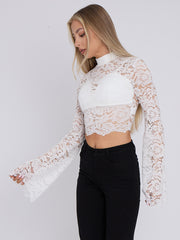 Padded Bust Lace Detail Crop Top