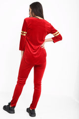 Love Fitness Slogan Velvet Tracksuit Loungewear