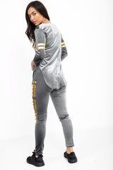 Love Fitness Slogan Velvet Tracksuit Loungewear