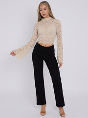 Padded Bust Lace Detail Crop Top