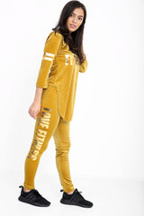 Love Fitness Slogan Velvet Tracksuit Loungewear