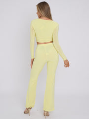 Slinky Draped Cowl Neck Crop Top & Hosen Co-ordte