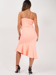 Frill Hem Wrap Front Cami Dress
