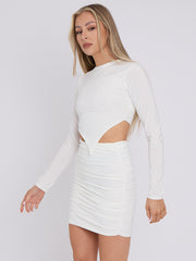 Slinky Asymmetric Top & Ruched Skirt Co-ord