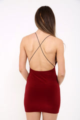 Cross Back Slinky Mini Dress