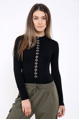 Hook And Eye Fasten Bodysuit