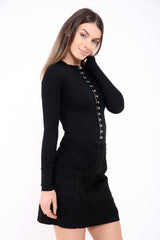 Hook And Eye Fasten Bodysuit