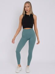 New Stretchy High Waisted Ribbed Leggings