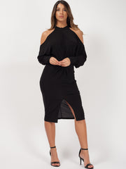 Cold Shoulder Twist Front Dress