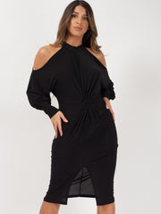 Cold Shoulder Twist Front Dress