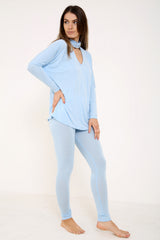 Choker Neck Viscose LoungeWear Set
