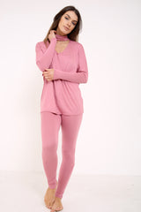 Choker Neck Viscose LoungeWear Set