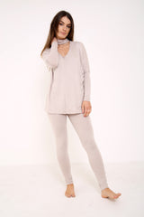 Choker Neck Viscose LoungeWear Set
