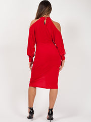 Cold Shoulder Twist Front Dress