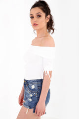 Ribbed Bardot Bodysuit