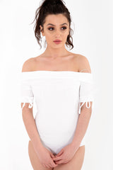 Ribbed Bardot Bodysuit