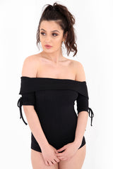 Ribbed Bardot Bodysuit