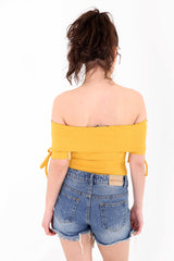 Ribbed Bardot Bodysuit