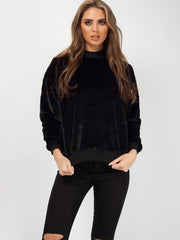 High Neck Fluffy Jumper