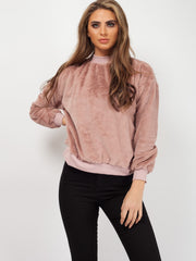 High Neck Fluffy Jumper