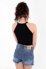 Ring Detail Eagle Print Crop Top