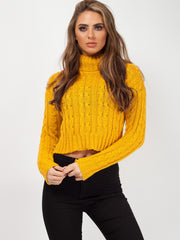 Rosie Roll Neck Cable Knit Cropped Jumper