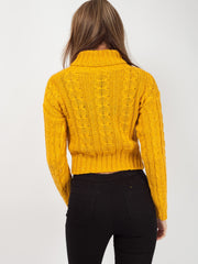 Rosie Roll Neck Cable Knit Cropped Jumper