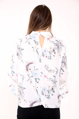 Floral Crepe Frill Sleeve Top