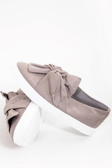 Faux Suede Twist Front Slip On Pumps Sneaker