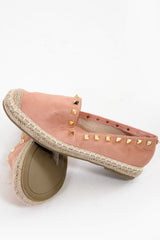 Faux Suede Studded Espadrilles
