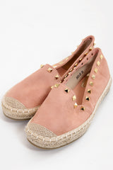 Faux Suede Studded Espadrilles