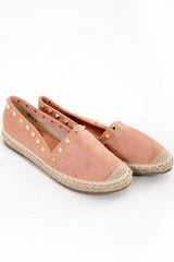 Faux Suede Studded Espadrilles