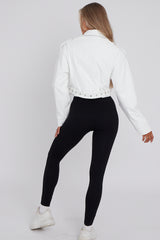 Faux Leather Cropped Biker Jacket With Belt