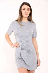 Spitze vorne T -Shirt -Kleid