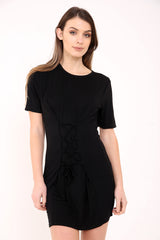 Spitze vorne T -Shirt -Kleid